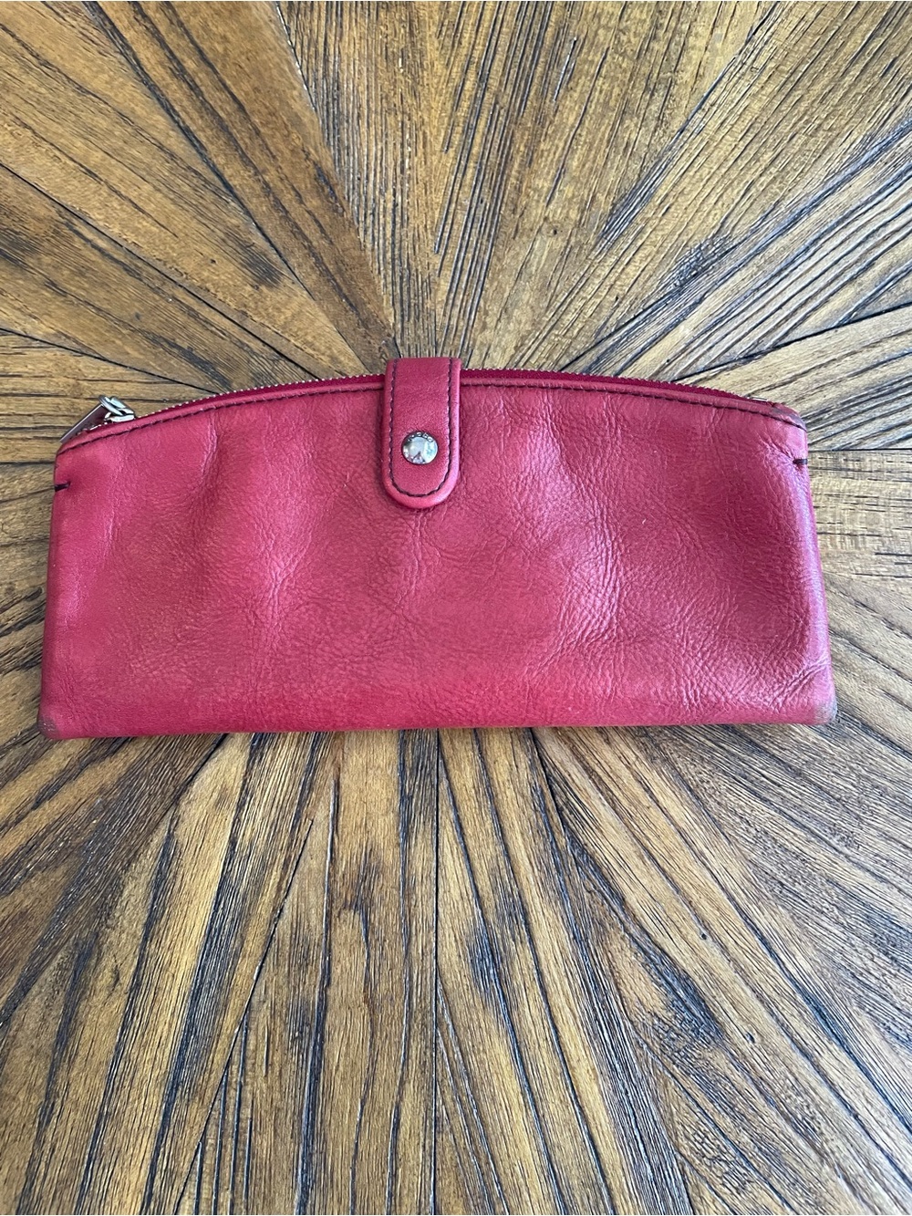 Vintage Red Leather Hobo International Wallet